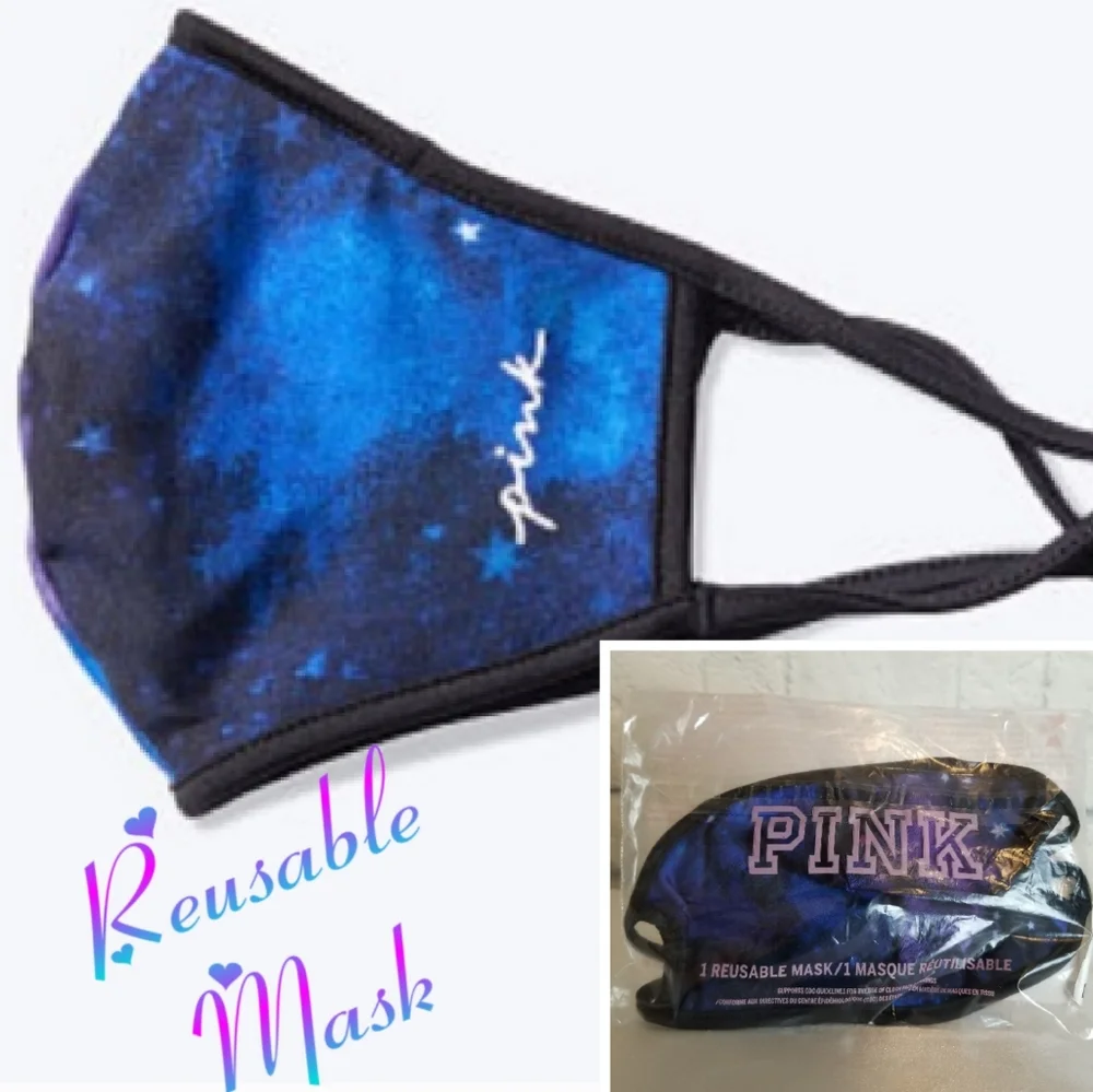 PINK Victoria's Secret Galaxy Space Stars Reusable Face Mask Adjustable New